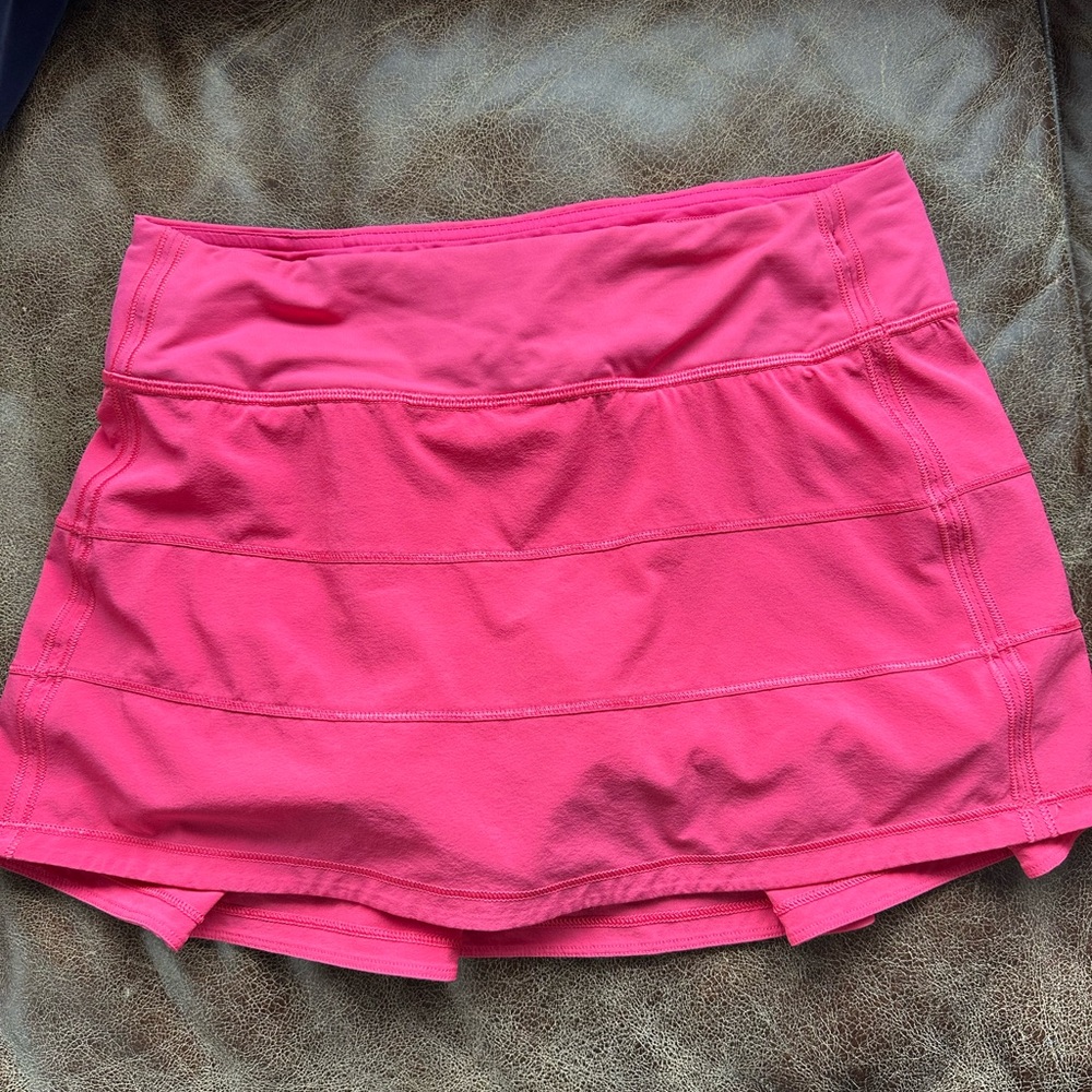 Lululemon Pace the Rival short length hot pink tennis skirt